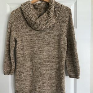 New York & company  Women`s Turtleneck Sweater dress (Beige Mix, M